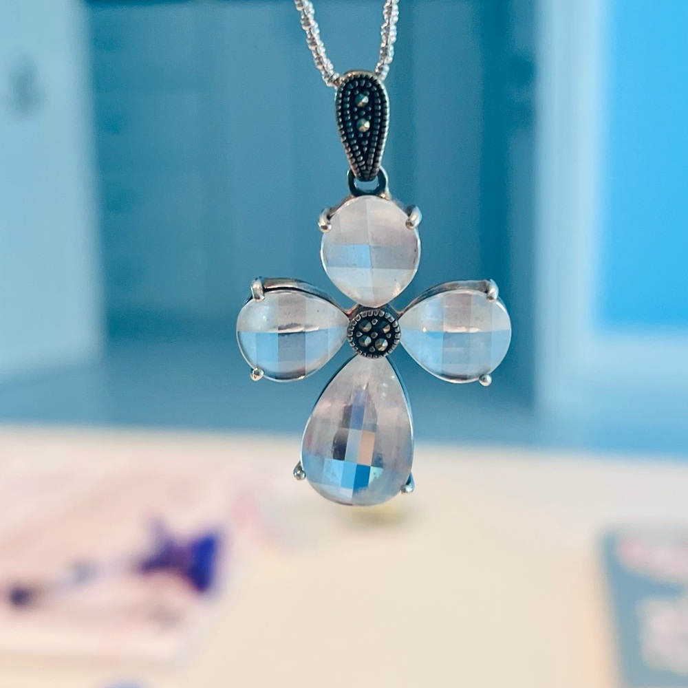 CZ and Marcasite Cross.